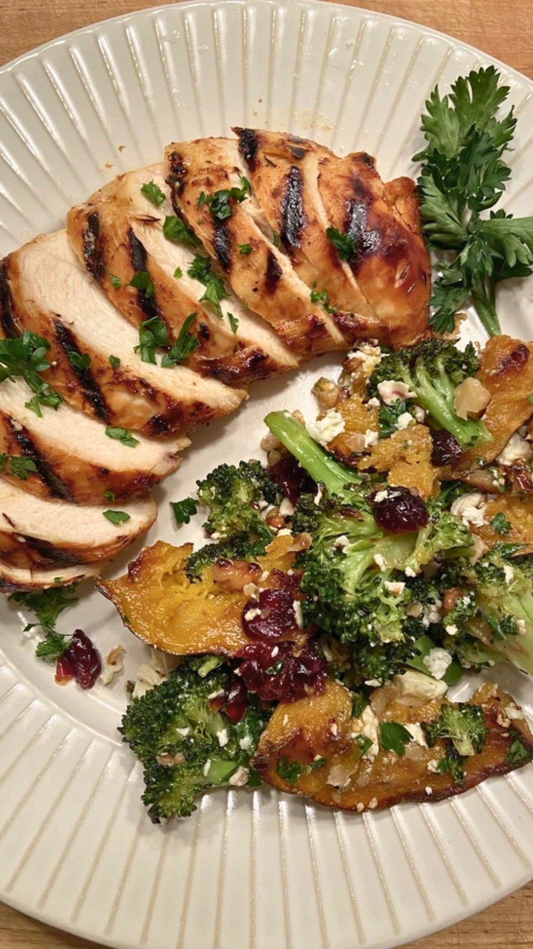 Roasted Squash and Broccoli Salad with Feta