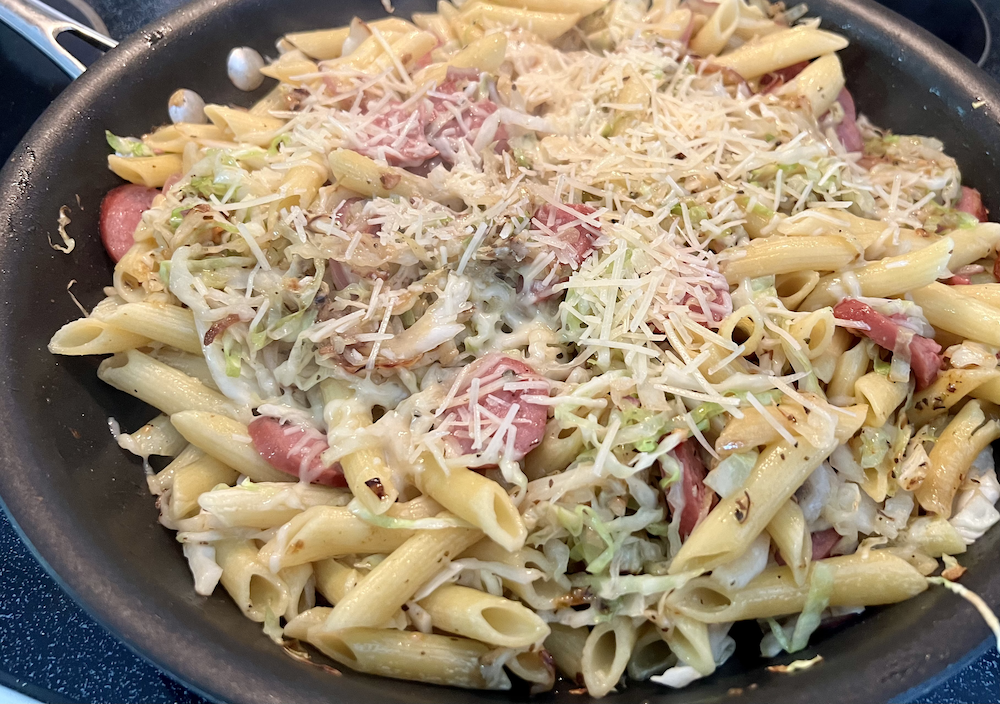 Cabbage and Smoked Sausage Pasta
