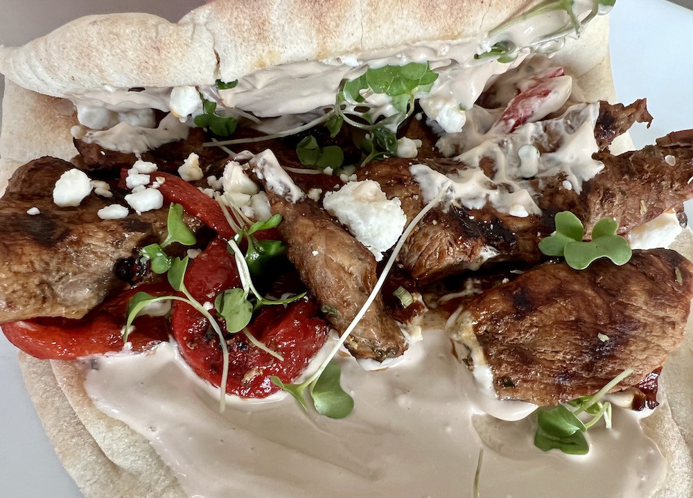 Pork and Pepper Pitas