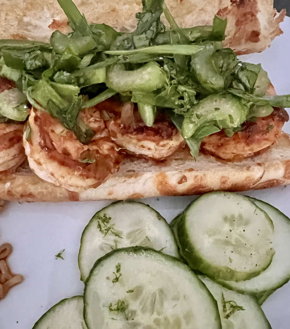 Shrimp Rolls with Cucumber Salad