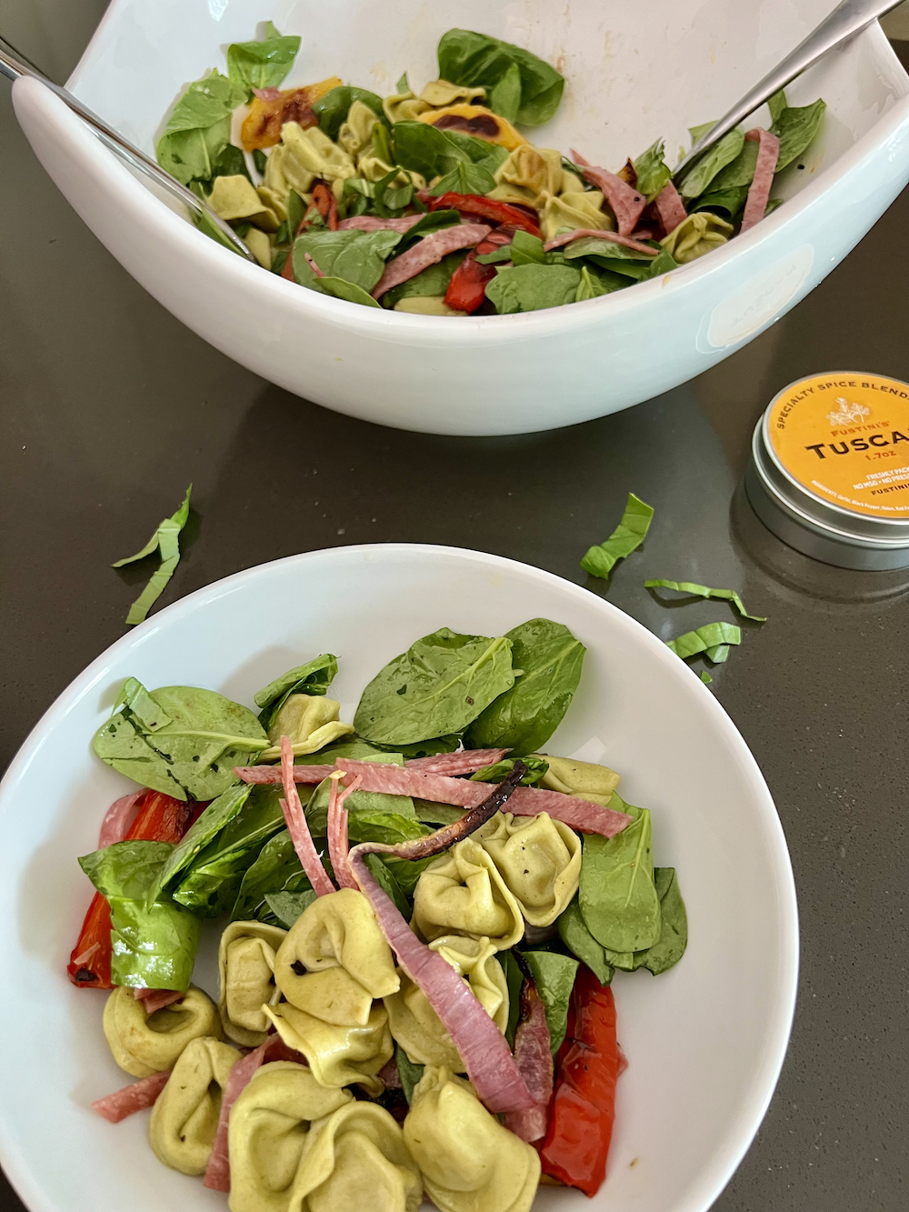 Warm Herb Tortellini Salad