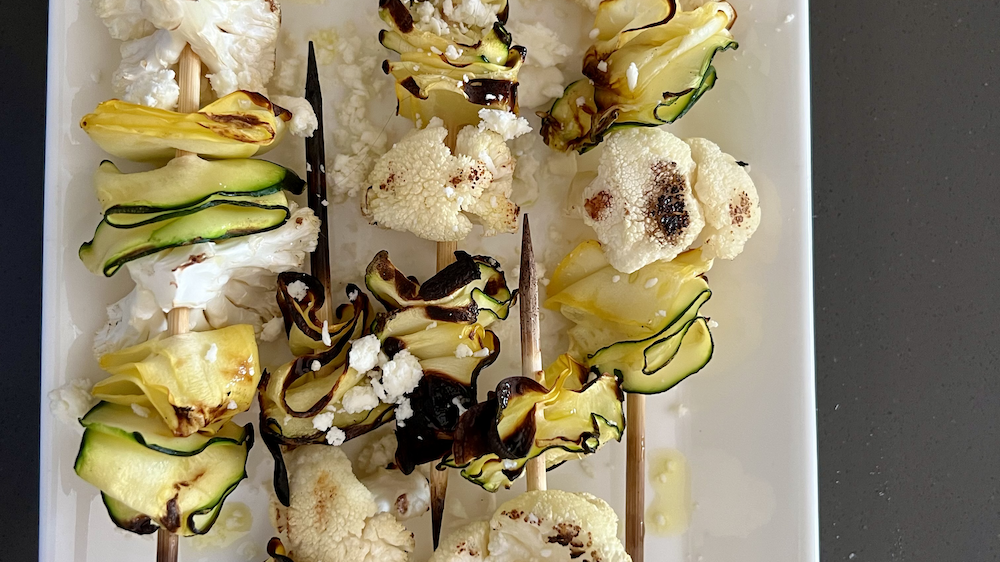 Zucchini and Cauliflower Skewers