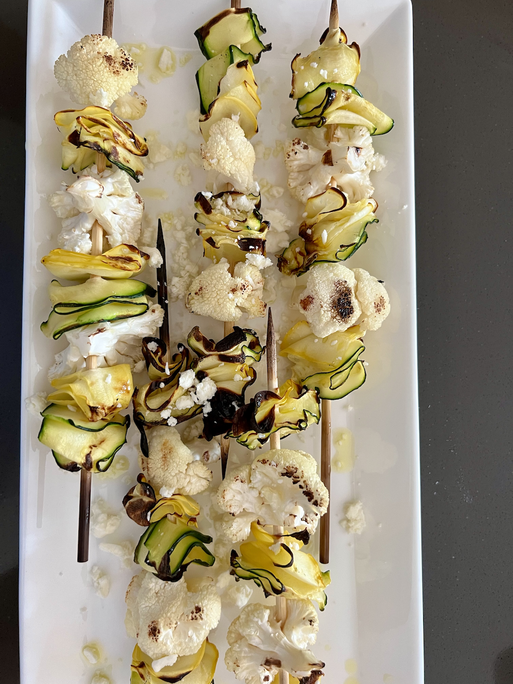 Zucchini and Cauliflower Skewers