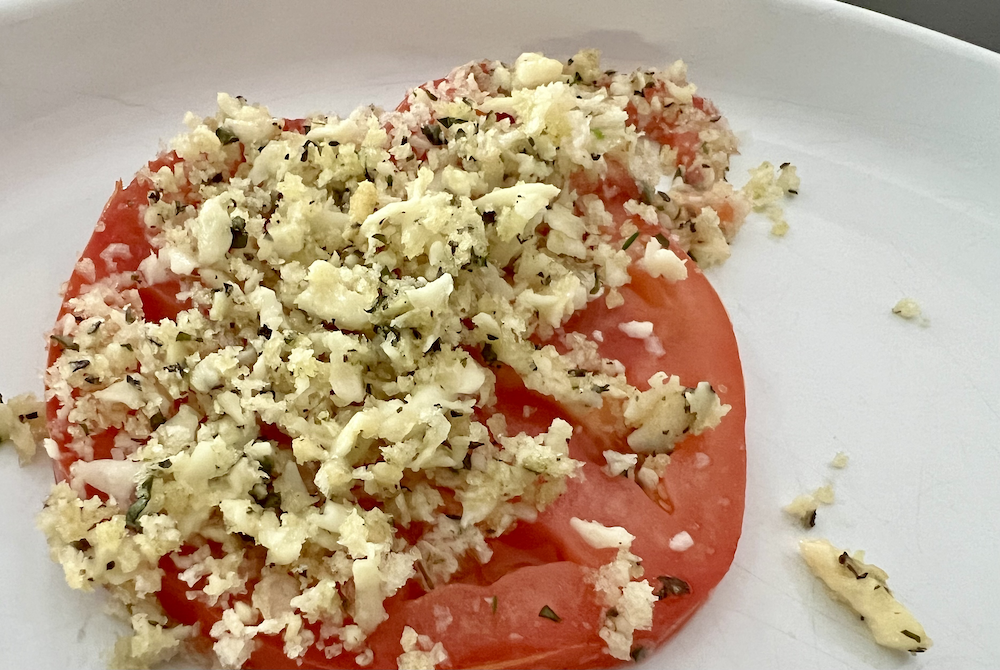 Broiled Asiago Heirloom Tomatoes