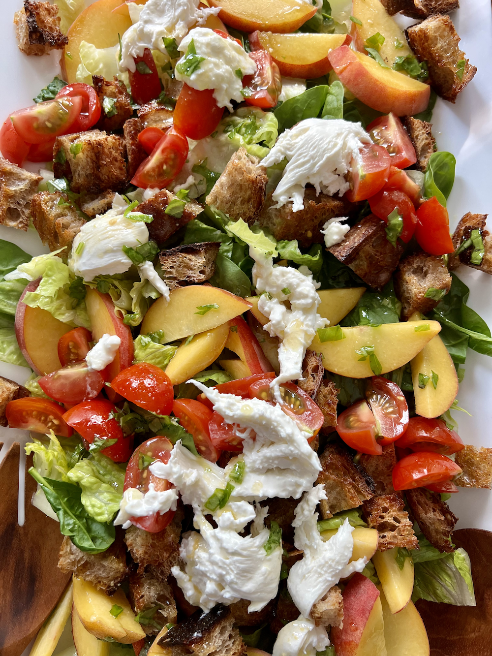 Peach Panzanella with Burrata