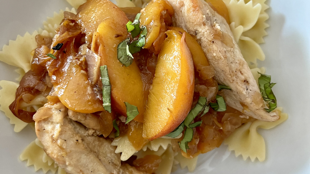 One Pot Peach Basil Chicken