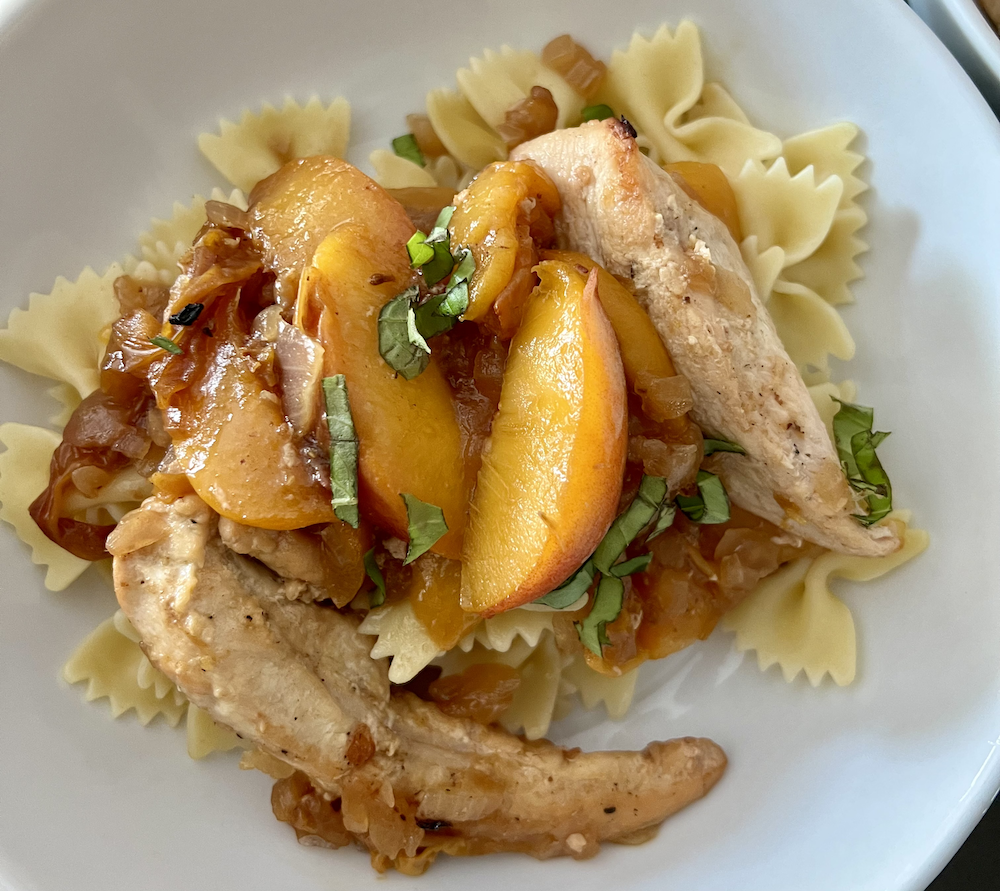One Pot Peach Basil Chicken