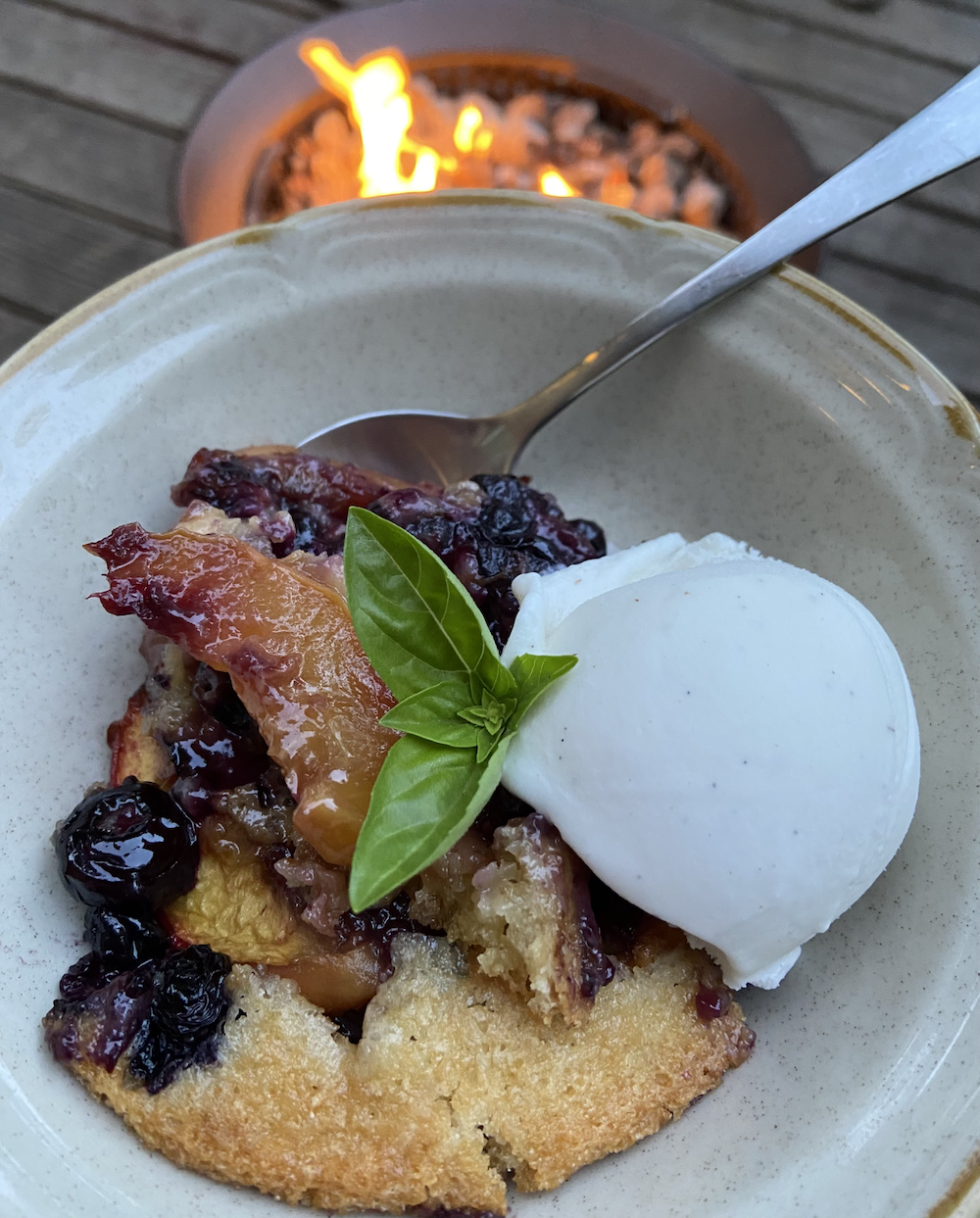 Vegan Blueberry Peach Cobbler
