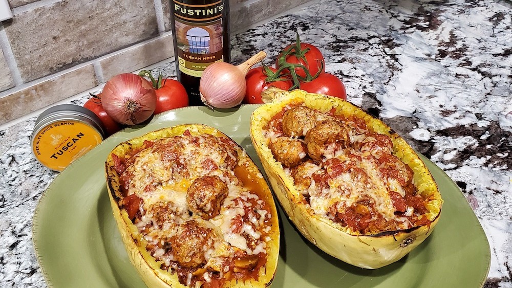 Image of Meatball Stuffed Spaghetti Squash