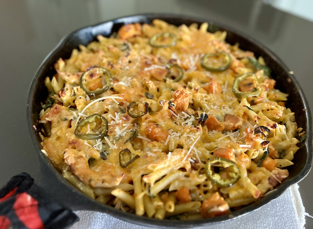 Spicy Butternut Chicken Pasta Skillet