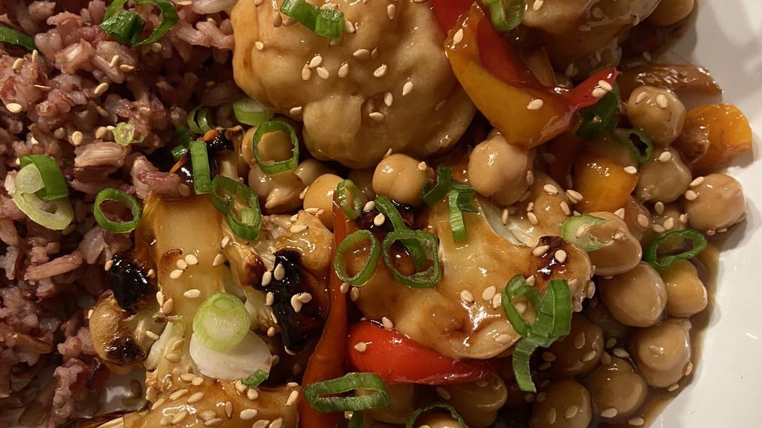 Image of Sticky Sesame Cauliflower and Chickpeas