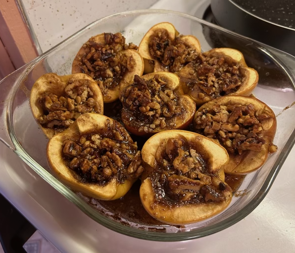 Caramelized Baked Apples with Walnut Filling