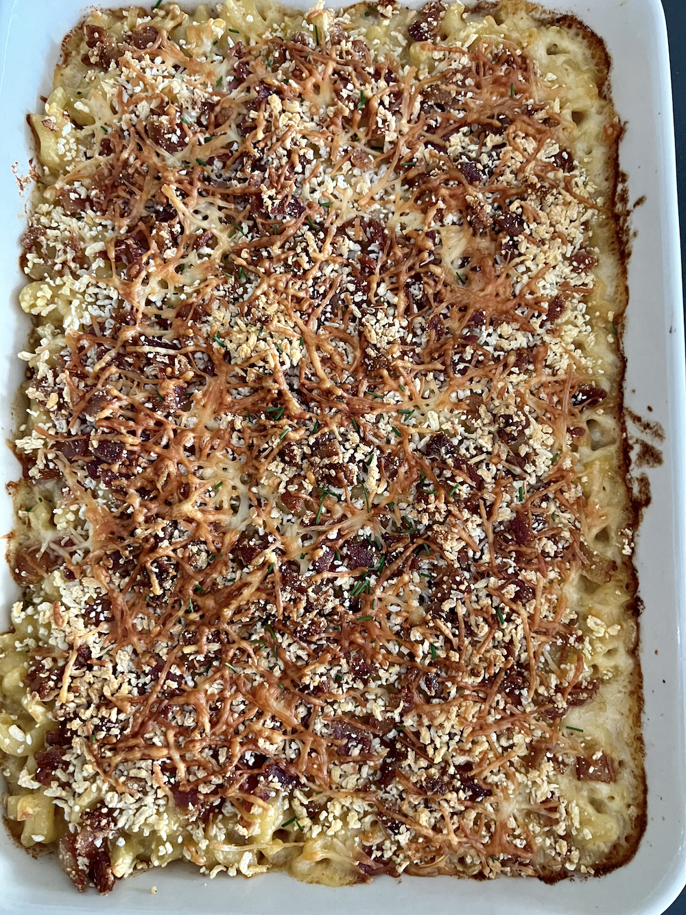 Bacon Crusted Beer Macaroni and Cheese