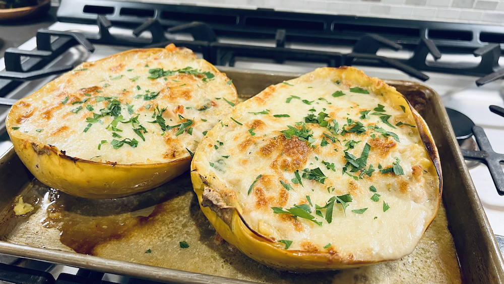 Chicken Alfredo Spaghetti Squash