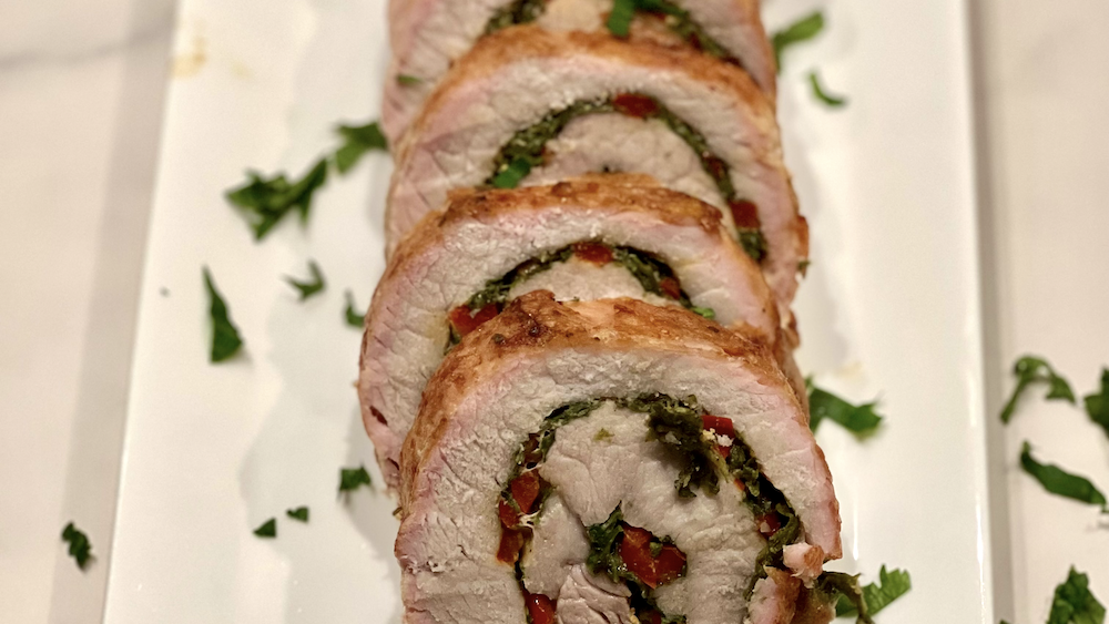 Image of Spinach & Red Pepper Stuffed Pork Tenderloin