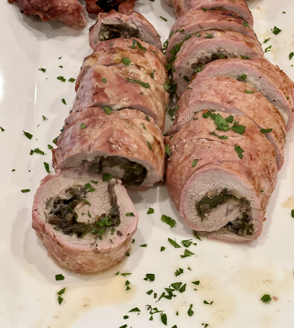Mushroom and Spinach Stuffed Pork Tenderloin