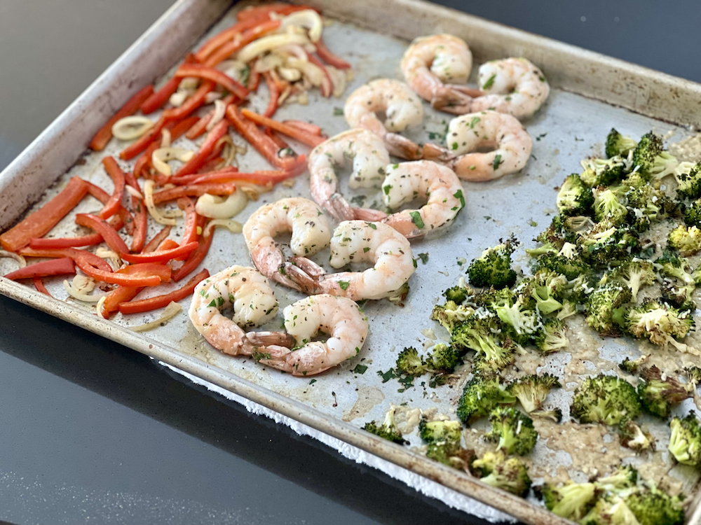 Garlic Sheet Pan Shrimp and Vegetables