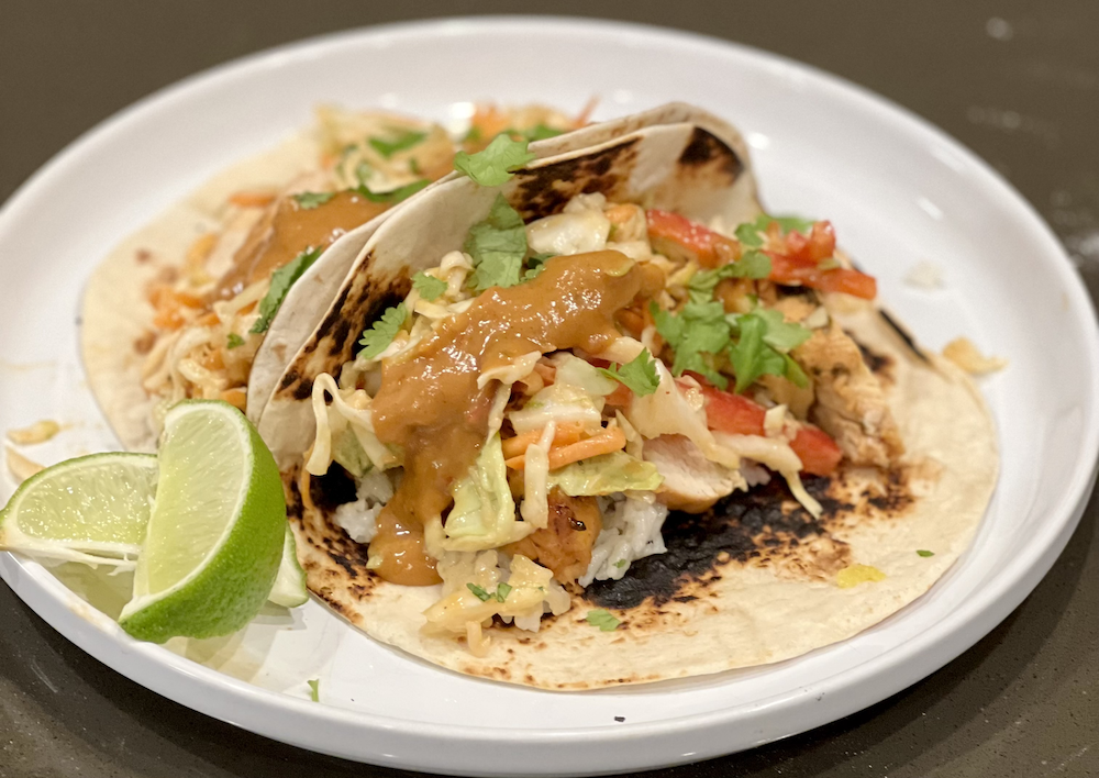 Thai Peanut Chicken Tacos