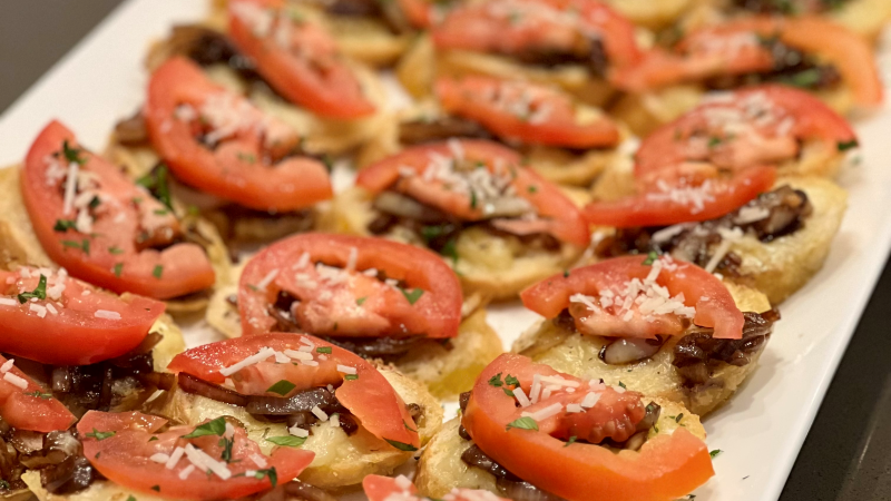 Triple Cheese Crostini