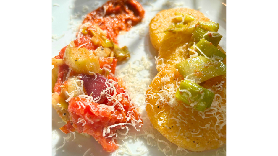 Image of Crispy Parmesan Polenta with No-Fuss Sheet Pan Roasted Vegetables