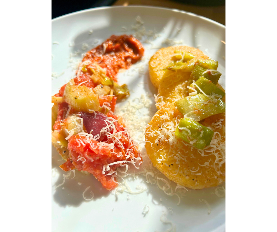 Crispy Parmesan Polenta with No-Fuss Sheet Pan Roasted Vegetables