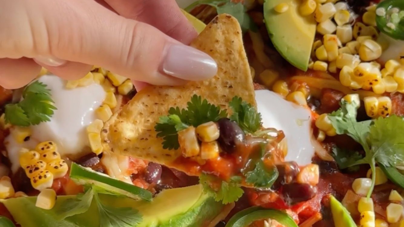 Image of Smoky Jackfruit and Black Bean Nachos