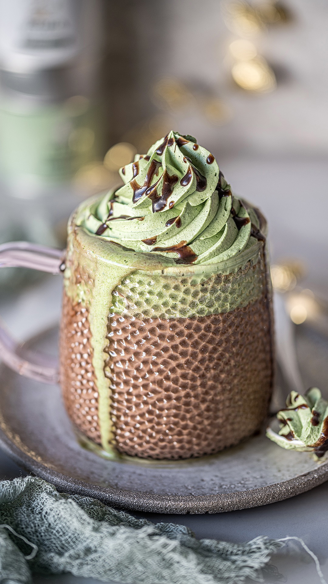Chocolat chaud et chantilly au matcha