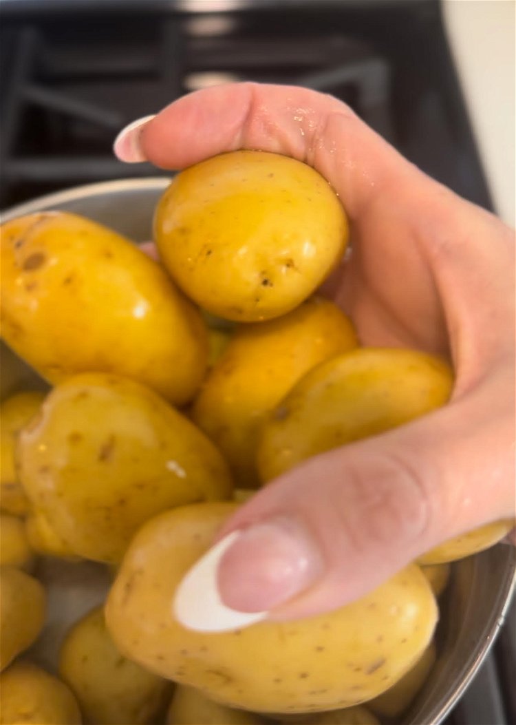 Image of cut potatoes and boil for 5-10 minutes until al dente....