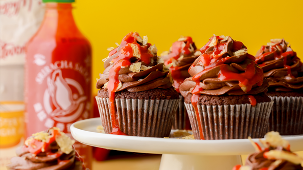 Image of Chilli Chocolate & Salty Sriracha Cupcakes