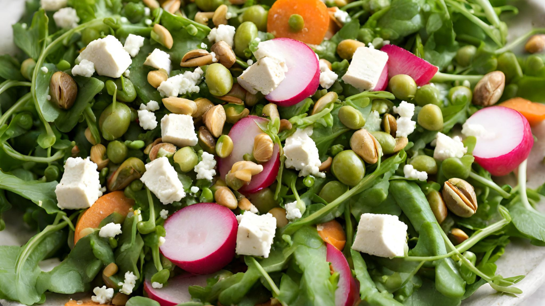 Image of Bright Spring Salad with Basil Vinaigrette