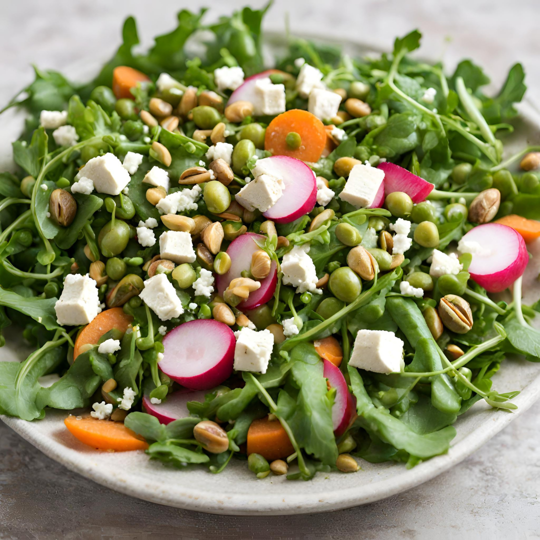 Bright Spring Salad with Basil Vinaigrette