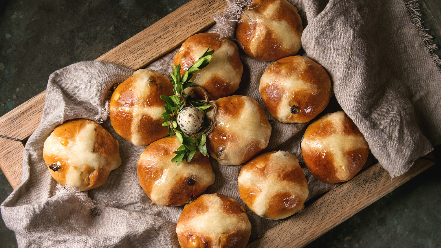 Image of Hot Cross Buns with Saffron and Coriander
