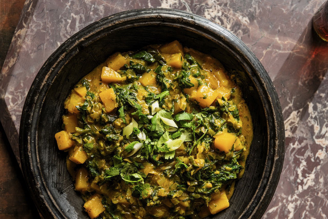 Coconut Collard Greens with Butternut Squash