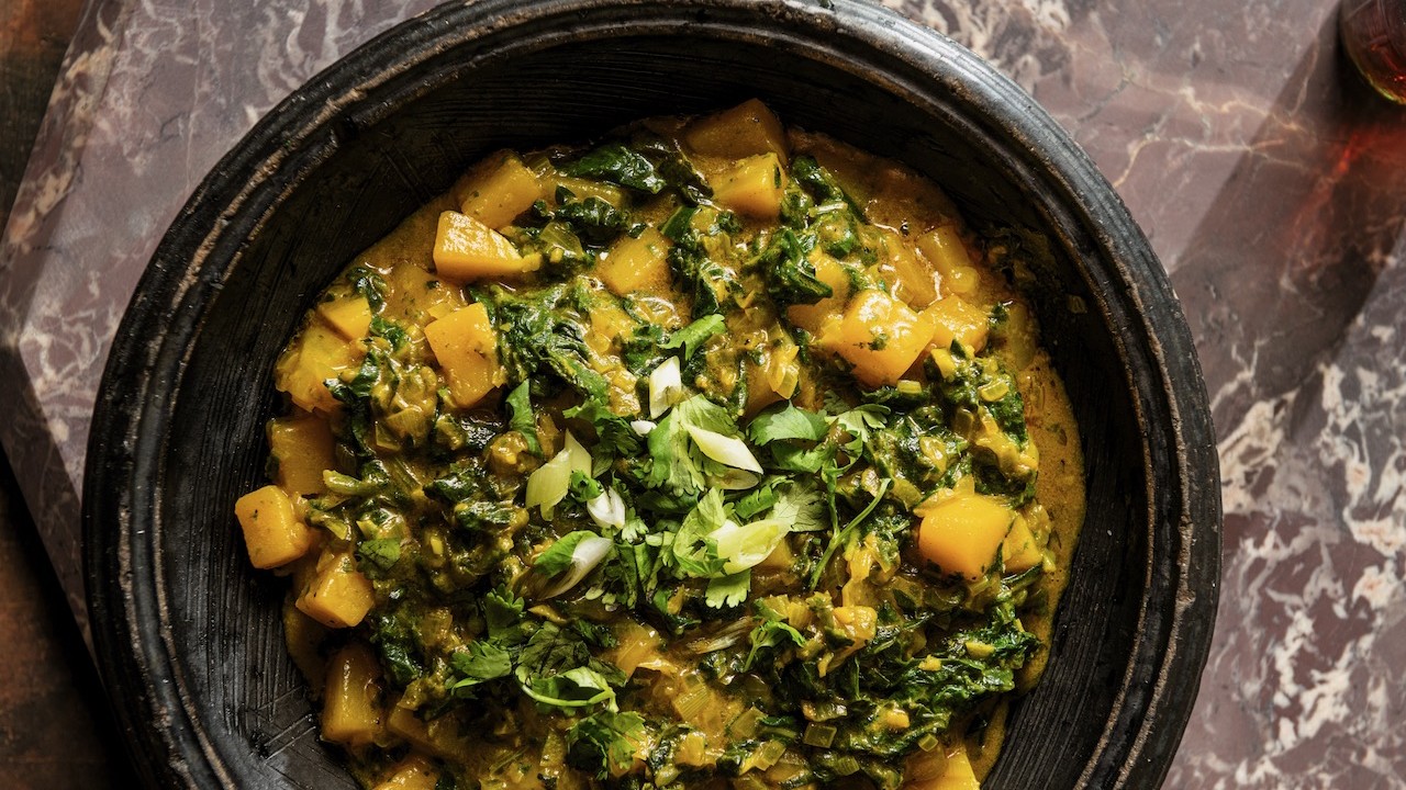 Image of Coconut Collard Greens with Butternut Squash 