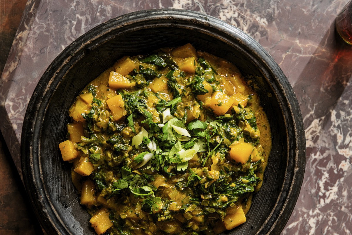 Coconut Collard Greens with Butternut Squash