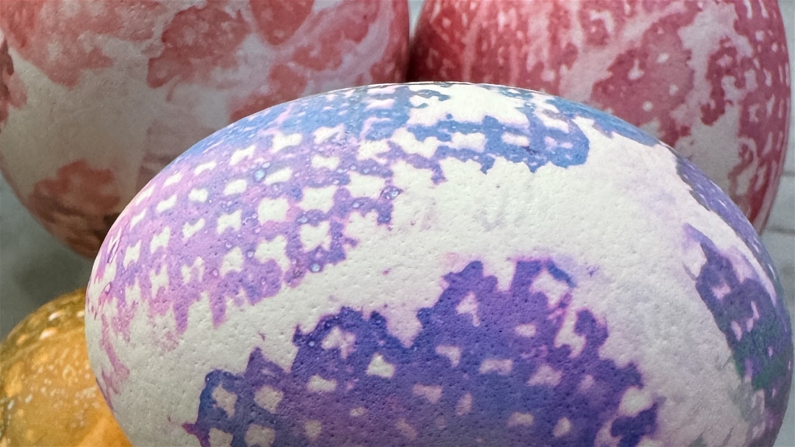 Image of Paper Towel Stamped Easter Eggs