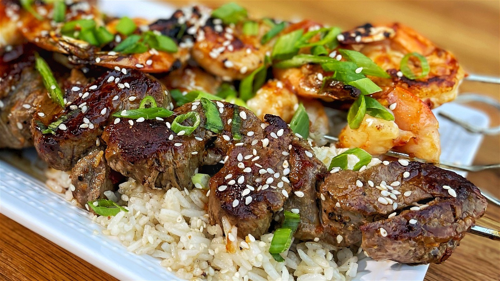 Image of Asian Style Shrimp & Steak Skewers