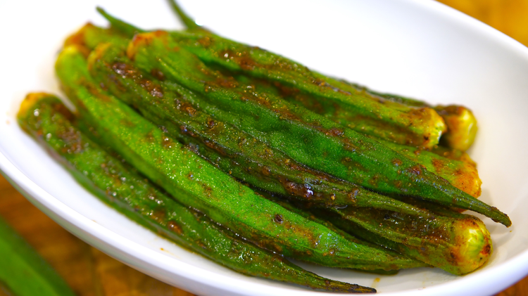 Image of Now we will make the fifth recipe - Air Fryer Roasted Okra, which is my favorite out of all six because it is extremely simple and the taste is phenomenal, kind of like roasted vegetables with honey BBQ flavor. 