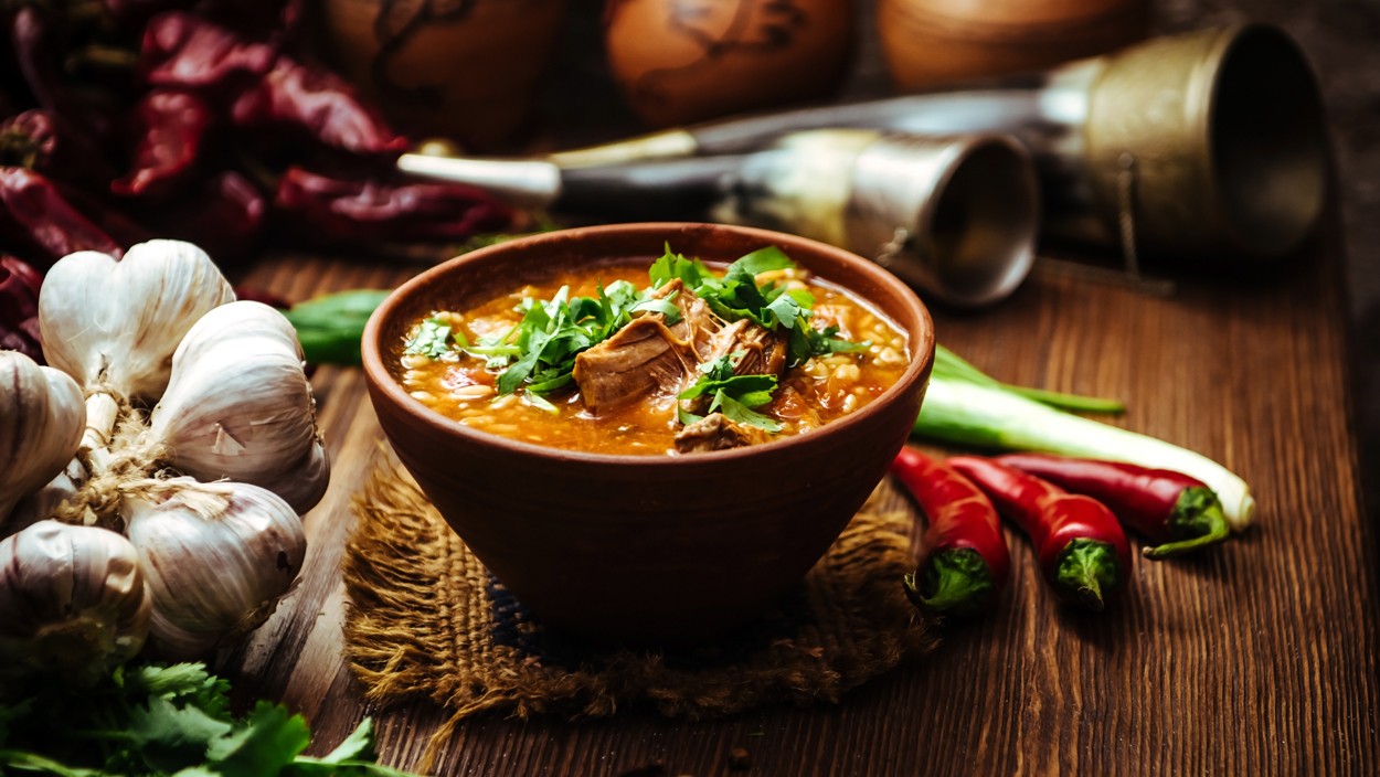 Image of Kharcho | Georgian beef stew with walnuts