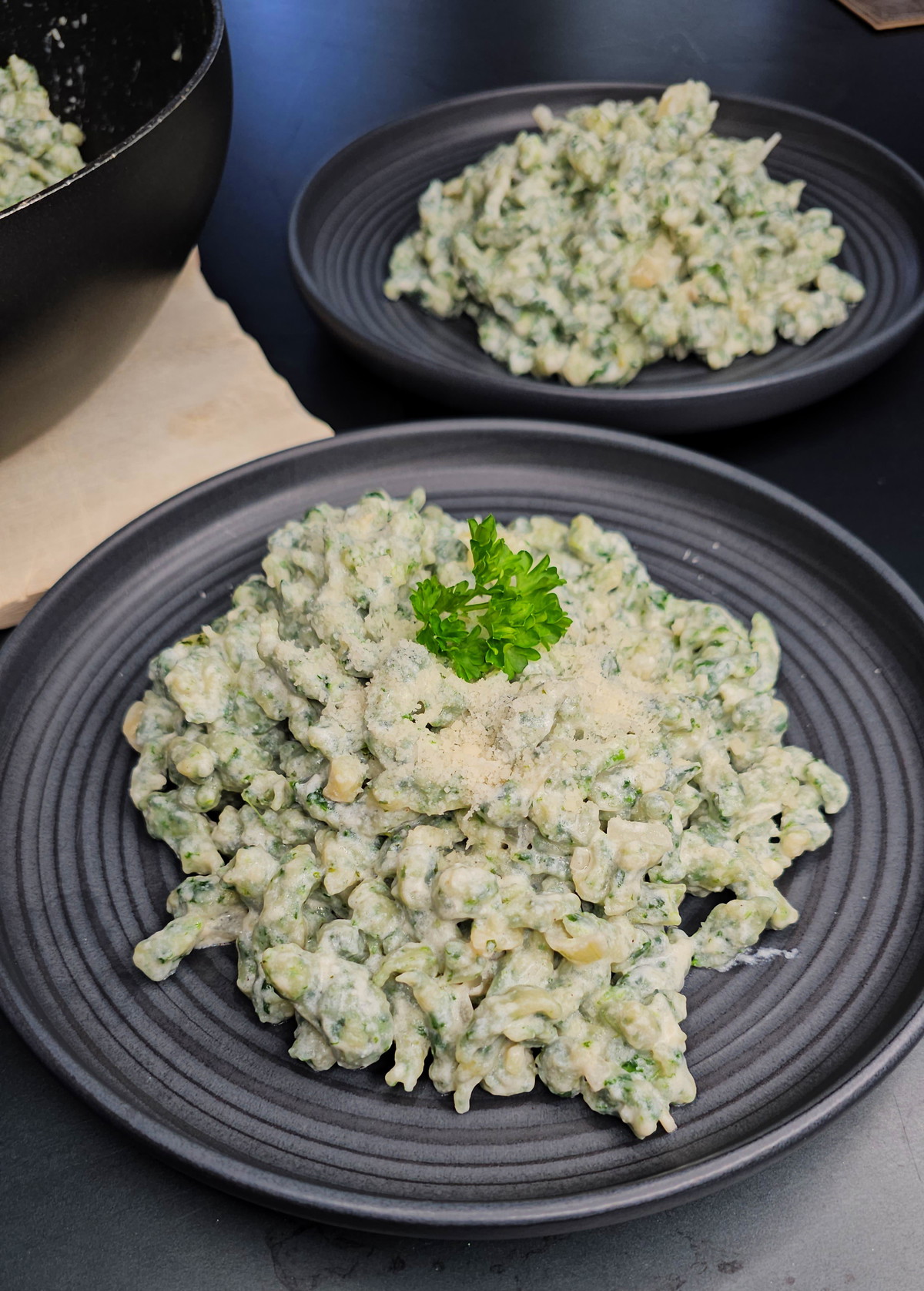Grüne Spinatspätzle