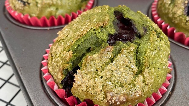 Image of Matcha Blueberry Muffins