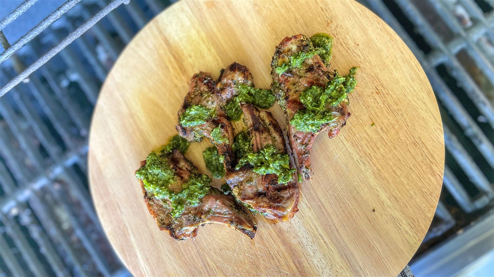 Image of Grilled Chimichurri Marinated Goat Chops or Steaks