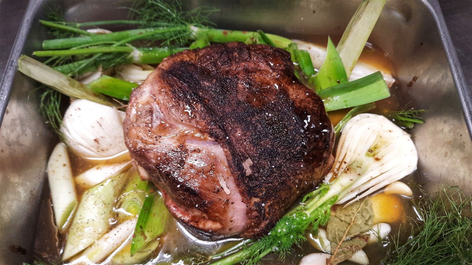 Image of Slow Roasted Leg of Goat with Fennel and Honey