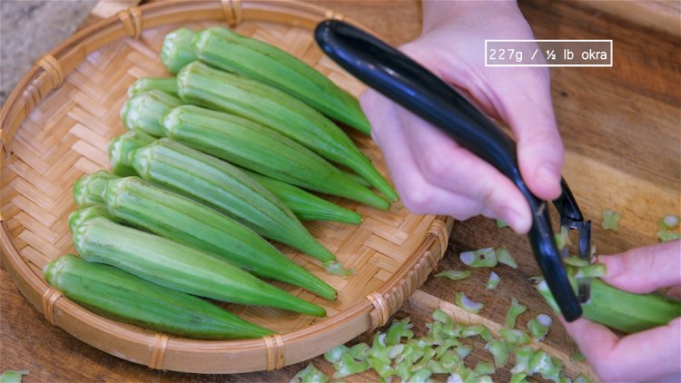 Image of Use a peeler to peel the tough calyx of the...