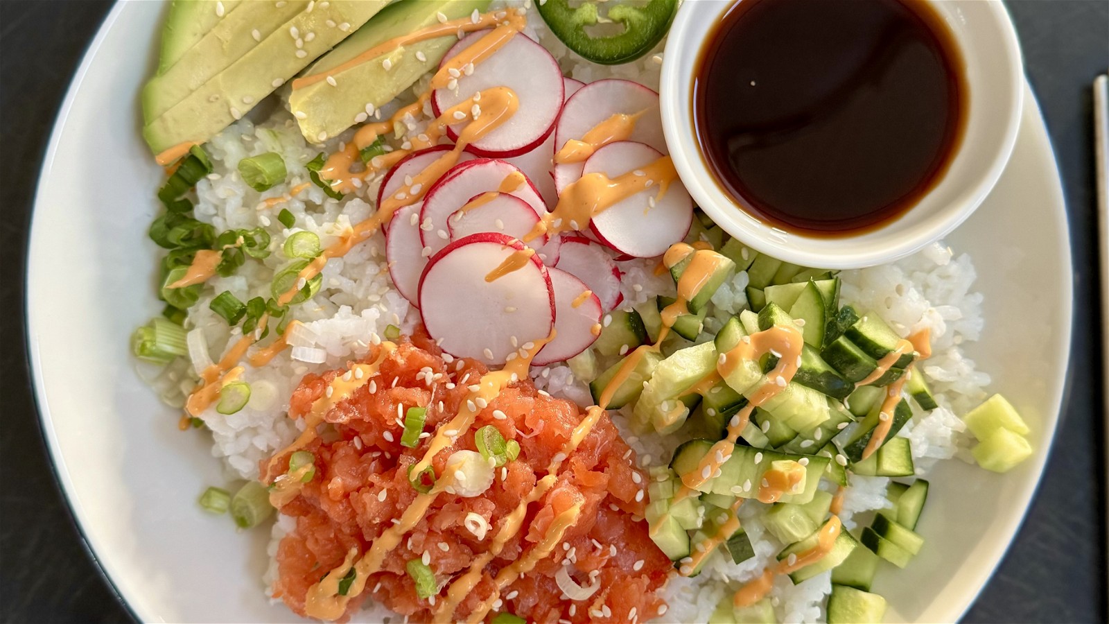 Image of Spicy Salmon Roll in a Bowl