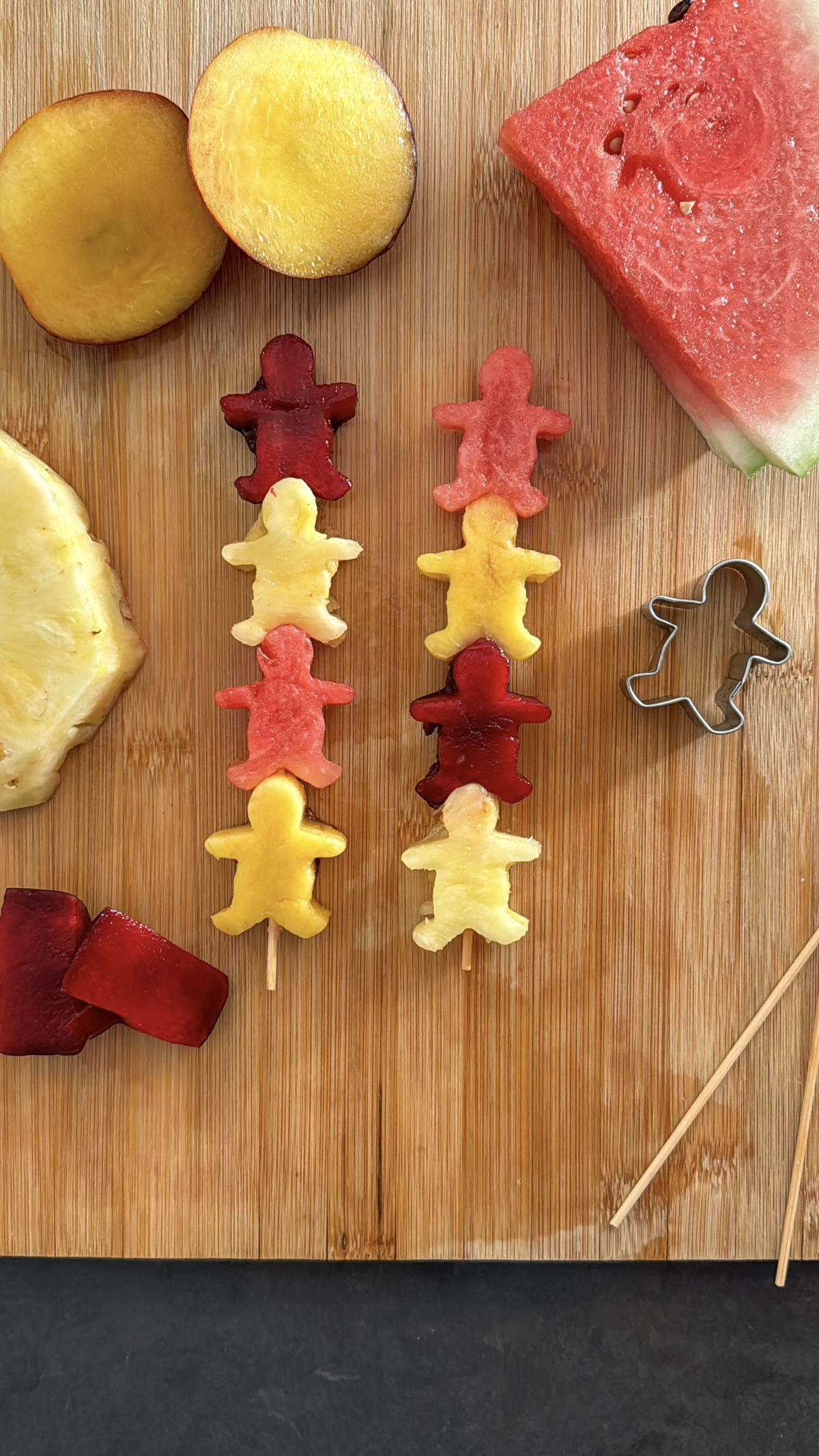 12 Recipes of Christmas: Mini Gingerbread Men Fruit Skewers