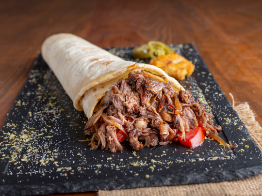 Pulled Pork and Bean Burrito