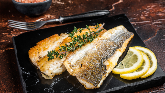 Image of Roasted Seabass with Lemon Butter Tarragon Sauce