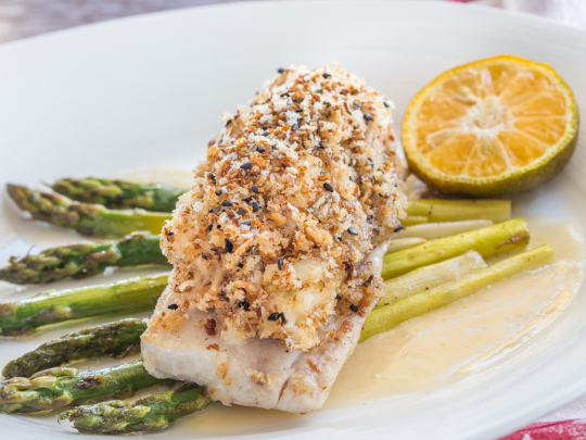 Crab and Pumpkin Crusted Mahi Mahi