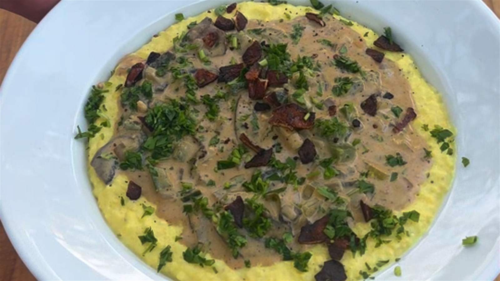 Image of Crispy Mushroom Bacon and Grits